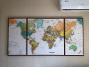 视觉星客厅装饰画餐厅书房办公室英文世界地图三联挂画可遮挡电表箱 三片一套 40x80x2 80x80 实拍图