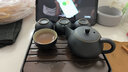 肖字和德 紫砂陶瓷功夫茶具套装 家用办公简约实木茶盘 抽屉式密胺茶盘 黑陶一壶4杯套装+茶盘 实拍图