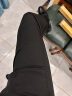 猫人（MiiOW）休闲裤男士夏季冰丝薄款直筒休闲西装阔腿长裤子男装 黑色 XL 实拍图