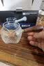 古悦堂 日式核桃纹玻璃公道杯 红檀侧把公道杯 茶具配件分茶器 锤纹款260毫升 实拍图