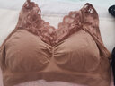 俞兆林内衣女学生聚拢性感蕾丝美背裹胸带胸垫无钢圈背心式文胸睡眠胸罩  V领蕾丝WX 豆沙1件 均码 （80-135斤） 实拍图