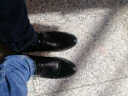 卡帝乐鳄鱼（CARTELO）男鞋商务正装鞋职场低帮潮流系带单皮鞋子男2057 黑色增高 42 实拍图