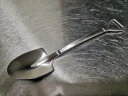 途尊 304不锈钢铁锹勺子学生吃饭勺网红西瓜勺甜品勺铁铲雪糕勺汤勺 砂光银尖铲1把 实拍图