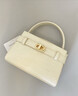 CHARLES&KEITH鳄鱼纹凯莉包手提斜挎婚包包女包生日礼物CK2-50270880-1 Ivory象牙色 S 实拍图