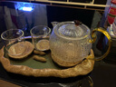 陶瓷故事耐热玻璃功夫茶杯透明带手柄手工玻璃杯花茶杯子浓缩咖啡杯小杯子 直身小杯2只装 120ml 带把手 实拍图