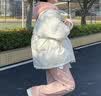 FOX.G羽绒棉服女士2026新款冬季加厚外套秋冬棉衣中长款女装韩版面 假两件白拼粉撞色棉服 S 【建议115斤以内】 实拍图