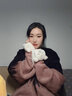 云见森知 手套女冬天可爱毛绒手套韩版潮冬季加绒加厚保暖手套学生半指眯眼熊手套 眯眼熊手套-白色 实拍图