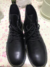 跨足行秋冬季马丁靴男中帮男靴工装靴黑色透气男鞋高帮皮鞋增高短靴子男 黑色6孔【四季单鞋】 40 实拍图