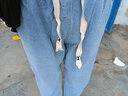 浩术 牛仔裤男秋冬季复古高街宽松直筒抽绳宽松休闲高街潮牌牛仔裤 灰色+浅蓝色【两件装】 2XL 【135-150斤】 实拍图