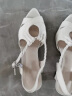 芳临（FANGLIN）品牌百搭真皮鱼嘴高跟凉鞋女款2024年夏季最新款外穿粗跟罗马凉鞋 米白色 34 晒单实拍图