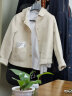 拉夏贝尔（La Chapelle）短外套女装21年春季新款韩版宽松短款时尚外套春秋风衣小个子夹克 莹白色 XL 【建议126-135斤】 实拍图