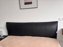 CBD家居超薄床头极薄床头意式极简真皮床小户型轻奢床婚床D1080A （水墨黑）齐边mini款 1800*2000 实拍图