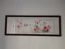 名人字画花开富贵牡丹花手绘真迹花鸟画客厅沙发背景墙装饰画卧室床头挂画 牡丹-花开富贵（陈浩画） 已加框125*45CM 实拍图