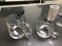 乐美雅钢化玻璃把杯牛奶杯咖啡杯耐热早餐杯玻璃开水杯微波炉适用 【杯+盖】清晨款 320ml 1只 实拍图