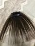 问（wen）真发空气刘海假发片女自然隐形修脸假发片超薄无痕假刘海带鬓角 全手织-有鬓角-深棕色 实拍图