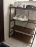 知加置物架多层收纳架子落地简易楠竹厨房客厅靠墙书货杂物零食储物架 (全板)茶色3层35长【加粗加固】 实拍图