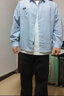 鲁宾克 条纹衬衫男长袖春秋新款外套潮牌衬衣韩版小清新青年学生上衣 蓝色 2XL 实拍图