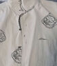 马登工装美式复古建御雷神印花衬衫纯棉亚麻宽松米色短袖衬衣男夏薄款 韵白色 L 实拍图