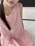 VEGA CHANG粉色连衣裙女2025年夏季新款海边度假显瘦气质减龄拼接背心长裙子 蜜桃粉 L 实拍图
