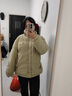 QGF两面穿棉服女冬季加绒加厚保暖灯芯绒外套女装面包服宽松棉衣袄子 绿色 M 【建议95-115斤】 实拍图