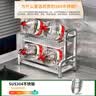 多朋厨房碗碟收纳箱台面碗盘沥水碗架置物架放碗筷餐具不锈钢碗柜 【亮色不锈钢】三层53cm套装 实拍图