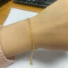 梦金园 黄金手链 水波纹足金素链手链送女友生日礼物 18cm 约1.46g 实拍图