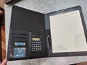 朗捷（longe） A4多功能文件夹资料夹皮质经理夹签约本商务汽车房产保险销售夹文件夹板定制logo 蓝色8位计算器 实拍图
