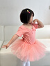 艾舞戈儿童舞蹈服女童练功服秋季可爱蓬蓬纱裙公主芭蕾舞裙幼儿演出服装 【亮片蝴蝶-四层纱】藕粉-短袖 130 实拍图