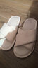 果洛菲日式木地板开口棉拖鞋男春秋软底女室内无声四季拖鞋 米色 38/39  实拍图