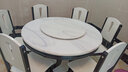 舒和居 餐桌 大理石餐桌圆形带转盘实木餐桌椅组合圆桌酒店饭店家用餐桌 黑色+木椅 1.2米 一桌六椅【带转盘】 实拍图