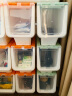 百露储物箱子前侧开门儿童零食玩具衣服收纳箱塑料有盖透明翻盖整理箱 活力橙小号 实拍图