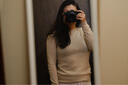 GOBI戈壁秋季基础款纯色圆领打底衫毛衣衫女士针织衫 米白色02 XS 实拍图