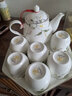 金岚玉唐山骨瓷水具套装家用简约客厅茶壶套装茶具花茶茶杯中式陶瓷水具 香榭丽舍-托盘+玉兰壶+6水杯无柄 实拍图