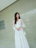 西子美丽心情夏季新款女装白色蕾丝网纱连衣裙长裙波西米亚沙滩裙初恋裙子 白色  XZ18A941 M 实拍图