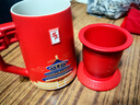 白居室华夏创意水杯带盖宫廷风马克杯故宫陶瓷礼盒装企业定制logo 华夏杯-宫廷红简装 实拍图