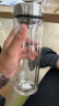 希诺（HEENOOR） 双层玻璃杯男士办公高档送礼礼盒泡茶滤网耐高温大容量商务水杯 经典-加长款 410ml 实拍图