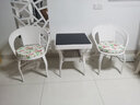欧凯多藤椅三件套阳台桌椅单人椅子简约休闲凳子腾椅钢化玻璃小桌子方形方桌户外茶几组合沙发室内客厅 米白色两椅一桌坐垫抱枕 实拍图