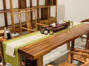 大板茶桌椅组合实木大板桌原木大长桌简约现代办公室客厅木质洽谈会客实木茶桌长方形条桌喝茶桌椅功夫茶桌 胡桃木单桌200*（70-75）*75cm 实拍图