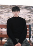 POUM半高领毛衣男士春秋冬季新款黑色内搭保暖潮流韩版宽松打底针织衫 SM-002黑色 XL 实拍图