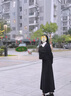 沐霓茶歇法式黑色连衣裙子早秋装2024新款女装初秋季穿搭配一整套长裙 黑色套装【假两件】 L 实拍图