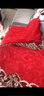 布里诺家纺 天鹅绒床上四件套加绒冬季保暖被套罩夹棉床裙4件套床上用品 皇家风范-大红 1.8X2米床四件套(被套2x2.3米) 实拍图