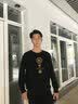 名创优品（MINISO）卫衣男春秋中国风潮牌宽松百搭无帽长袖男士秋冬款圆领休闲上衣服 黑色(大复古字体) L 175(体重120-140斤左右) 实拍图
