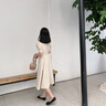 FANSILANEN夏季正式场合法式职业连衣裙女夏新款气质收腰面试裙子通勤连衣裙 米色 M 实拍图