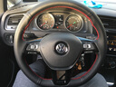 奥迈尔 大众真皮手缝方向盘套新探岳途昂途岳朗逸高尔夫7速腾凌渡宝来POLO迈腾帕萨特途观L把套改装 黑色红线两侧打孔 高尔夫专用 实拍图