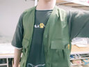 牵魅工装马甲男春夏季美式复古多口袋工装马甲潮男运动机能无袖背心机能多口袋马甲外套 军绿色 2XL 实拍图