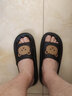 安尚芬夏凉拖鞋男时尚户外穿运动居家舒适浴室防臭防滑软底拖鞋女情侣鞋 黑色（卡通熊） 44-45 【适合43-44】 实拍图