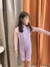美津浓（MIZUNO）儿童泳衣女孩连体长袖防晒冲浪服男训练速干温泉游泳装A3416紫160 实拍图