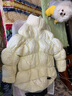 日着原创设计师女装冬季新款女士前短后长宽松高领保暖无胆防绒羽绒服 白色 L 实拍图