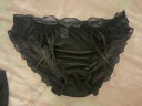 骁芬内裤女黑色少女洛丽塔日系蝴蝶结系带蕾丝棉女士内裤软妹三角裤 黑色日系风(5条装) 均码 90-130 实拍图