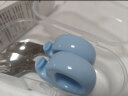 BabyCoupe儿童勺子宝宝学吃饭餐具不锈钢叉勺套装婴儿硅胶短柄训练辅食勺蓝 晒单实拍图